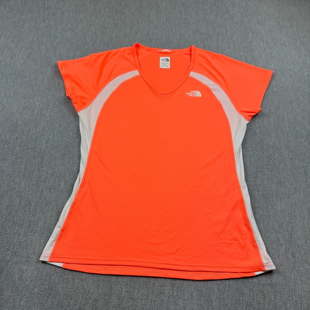 The North Face Shirt Womens Medium Orange Flight Series V-Neck Activewear Sports